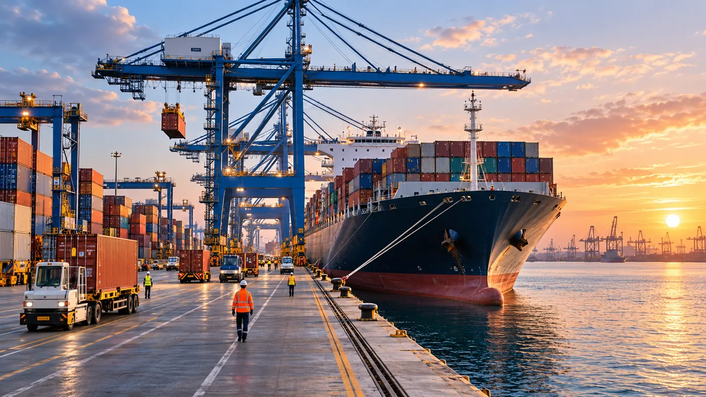 AI-generated maritime sector illustration; not a real job, vessel or employer